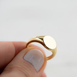 Signet Ring, Gold Signet Ring, Ring, Monogram Ring, Statement Ring, Minimalist Ring, Gift for Her, Christmas Gift, Dainty Ring image 3