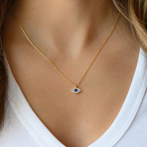 Evil Eye Necklace, Dainty Evil Eye Necklace, Evil Eye Pendant, Minimalist Necklace, Evil Eye Jewelry, Gift for her