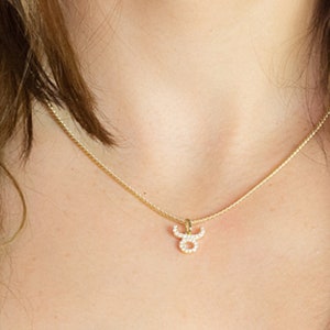 Taurus Necklace, Taurus Zodiac Sign, Zodiac Jewelry, Taurus Birthday Gift, Taurus Pendant Necklace, Taurus Jewelry, Astrology Necklace