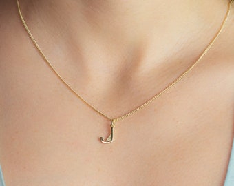 Gold Initial necklace - Letter necklace - Font necklace - Gold plated 925 sterling silver initial necklace - Initial pendant necklace