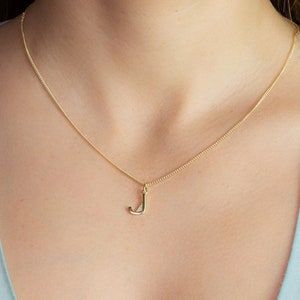 Gold Initial necklace - Letter necklace - Font necklace - Gold plated 925 sterling silver initial necklace - Initial pendant necklace