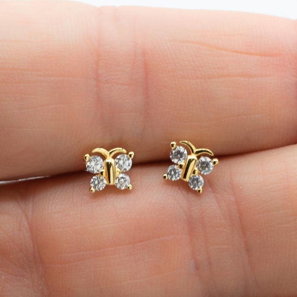 Butterfly Earrings Butterfly Studs Earrings Butterfly Jewelry Minimalist Studs Silver Butterfly Gold Butterfly Rose Gold Studs Gift for Her