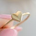 Tiny Gold Heart Ring, Hammered Sterling Silver Stackable Ring With Very ...