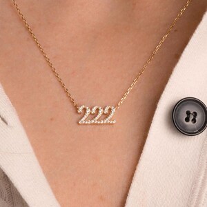 222 gold angel number necklace