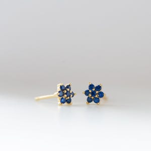 Sapphire Studs, Sapphire Earrings, Stud Earrings, Birthstone Earrings, Blue Earrings, Baguette Earrings, Tiny Studs, September Birthstone