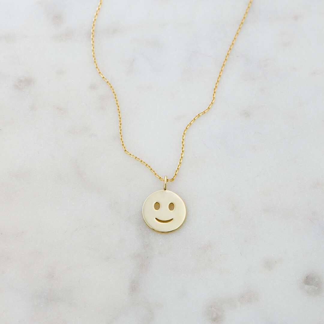 Smiley Face Necklace, Happy Face Necklace, Smiley Face Jewelry, Emoji