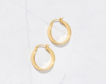 Thick Gold Hoops, Chunky Hoop Earrings, Gold Hoop Earrings, Dainty Hoop Earrings, Small Hoop Earrings, Gift for Her, Sterling Silver Hoops