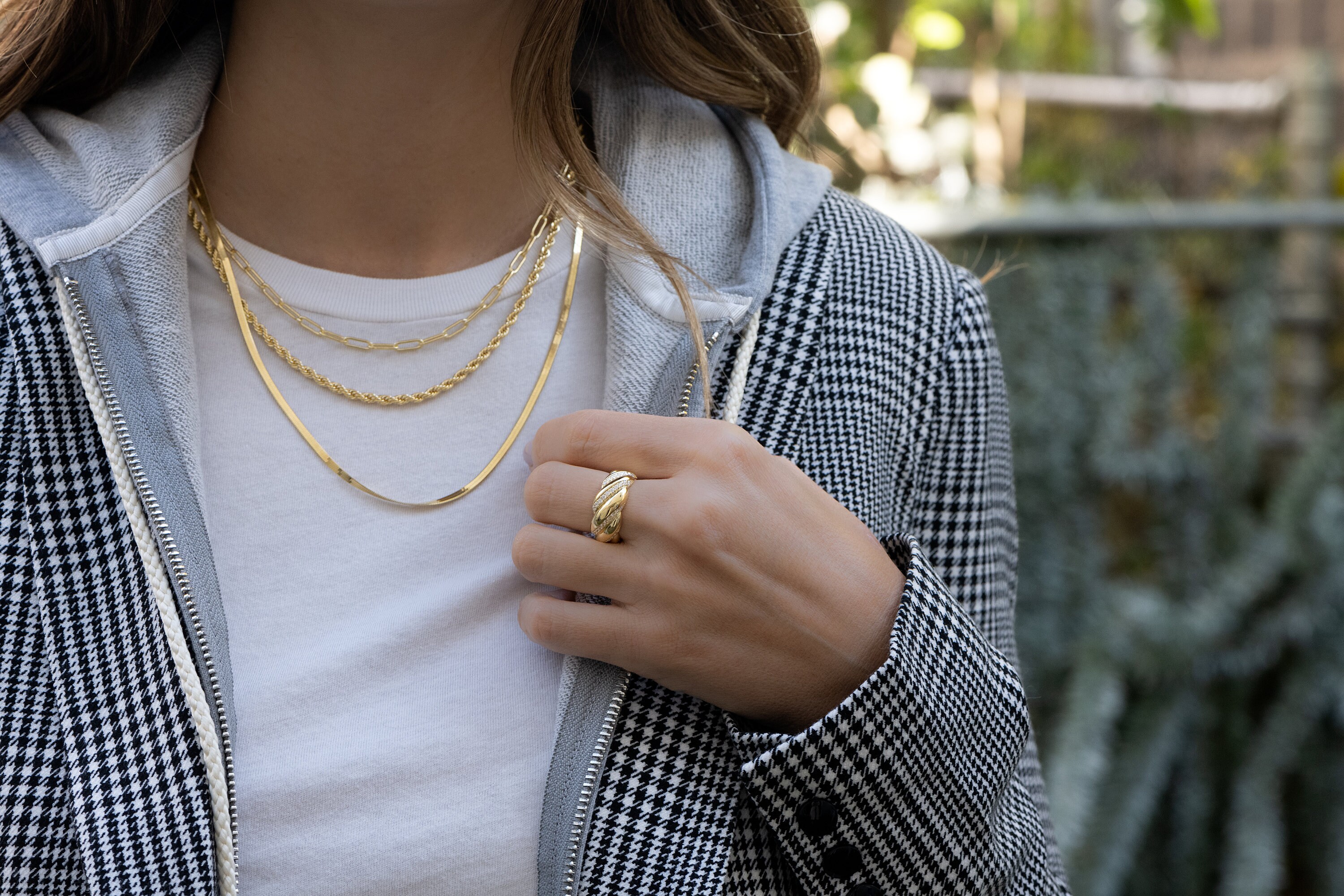 Croissant Ring, Gold Croissant Ring, Twist Ring, Chunky Ring