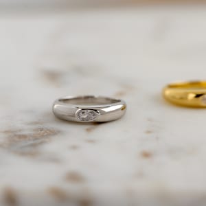 Minimalist Dome Ring, Gold Ring, Chunky Ring, Statement Ring, Signet Ring, Dainty Ring, Minimalist Ring, Stackable Ring, Gift for Her image 3