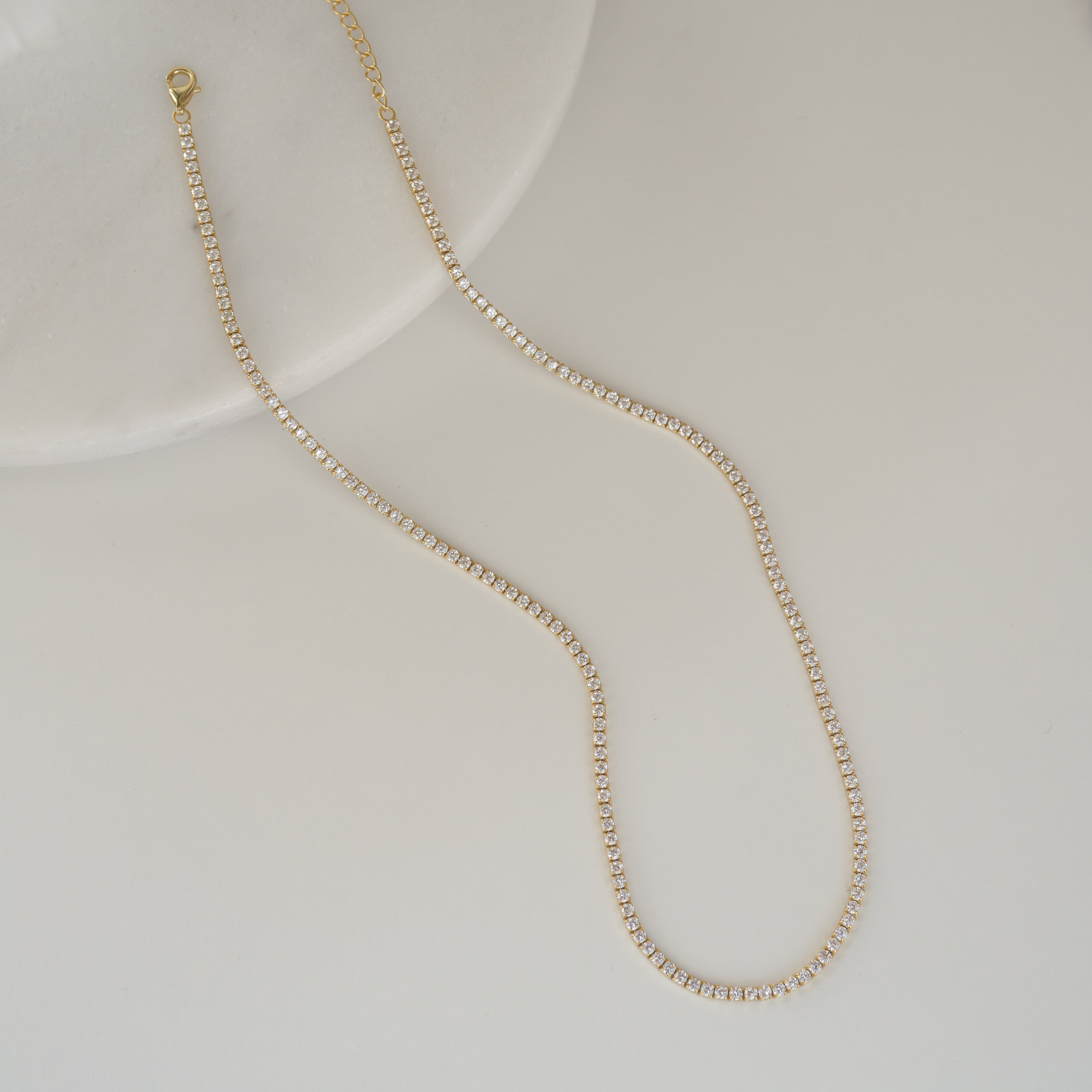 Tennis Necklace, Diamond Necklace, Bridal Jewelry, Wedding Necklace, Bridal Necklace, Gift for Her, Layering Necklace, CZ Tennis Necklace