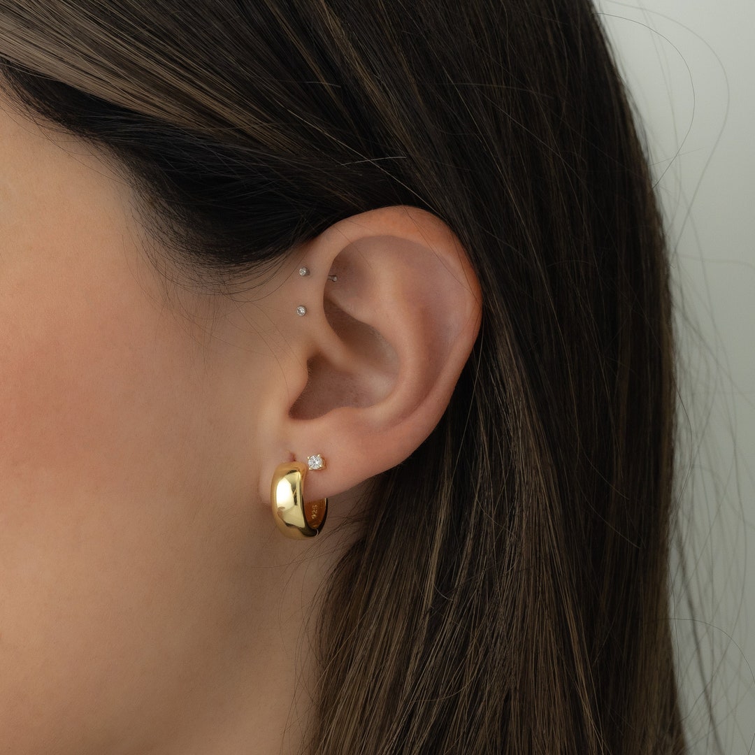 Chunky Hoop Earrings, Small Gold Hoop Earrings, Huggie Hoop Earrings ...