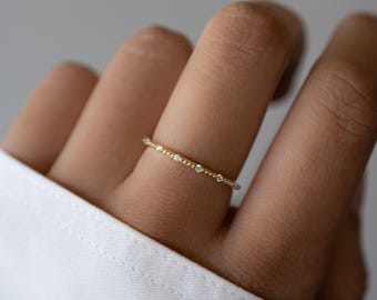 Thin Gold Ring Stacking Ring Minimalist Ring Simple Ring Thin Ring Delicate Ring Stackable Ring Dainty Ring Gift For Her Pinky or Thumb Ring