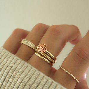 Dainty Ring, Minimalist Ring, Stacking Ring, Gold Ring, Sterling Silver Ring, Snake Ring, Spiral Ring, Gift for Her, Adjustable Ring image 5