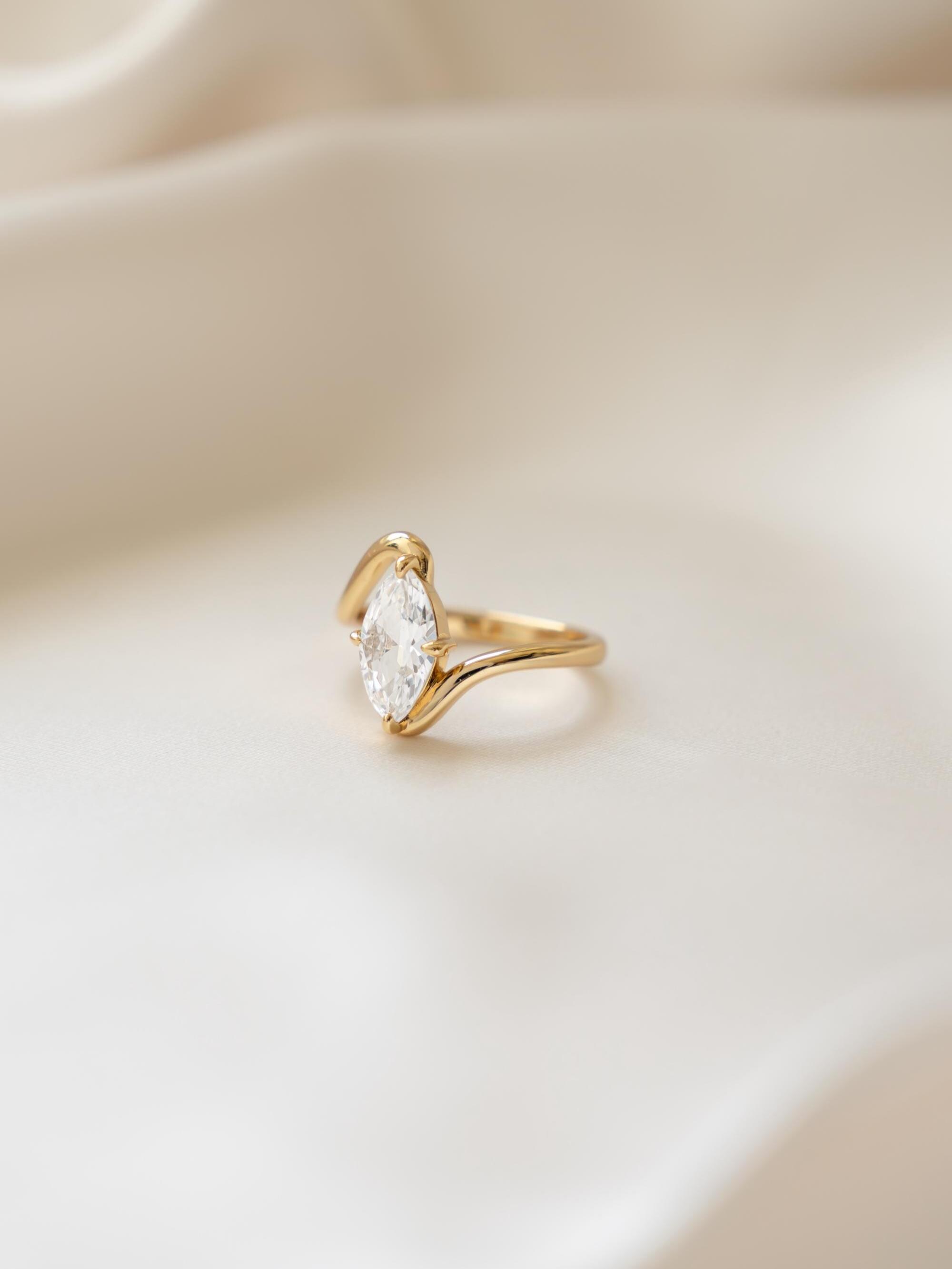 Sami Rind Marquise Ring by Sami Jewels, Wave Ring, Promise Ring, Engagement Ring ...