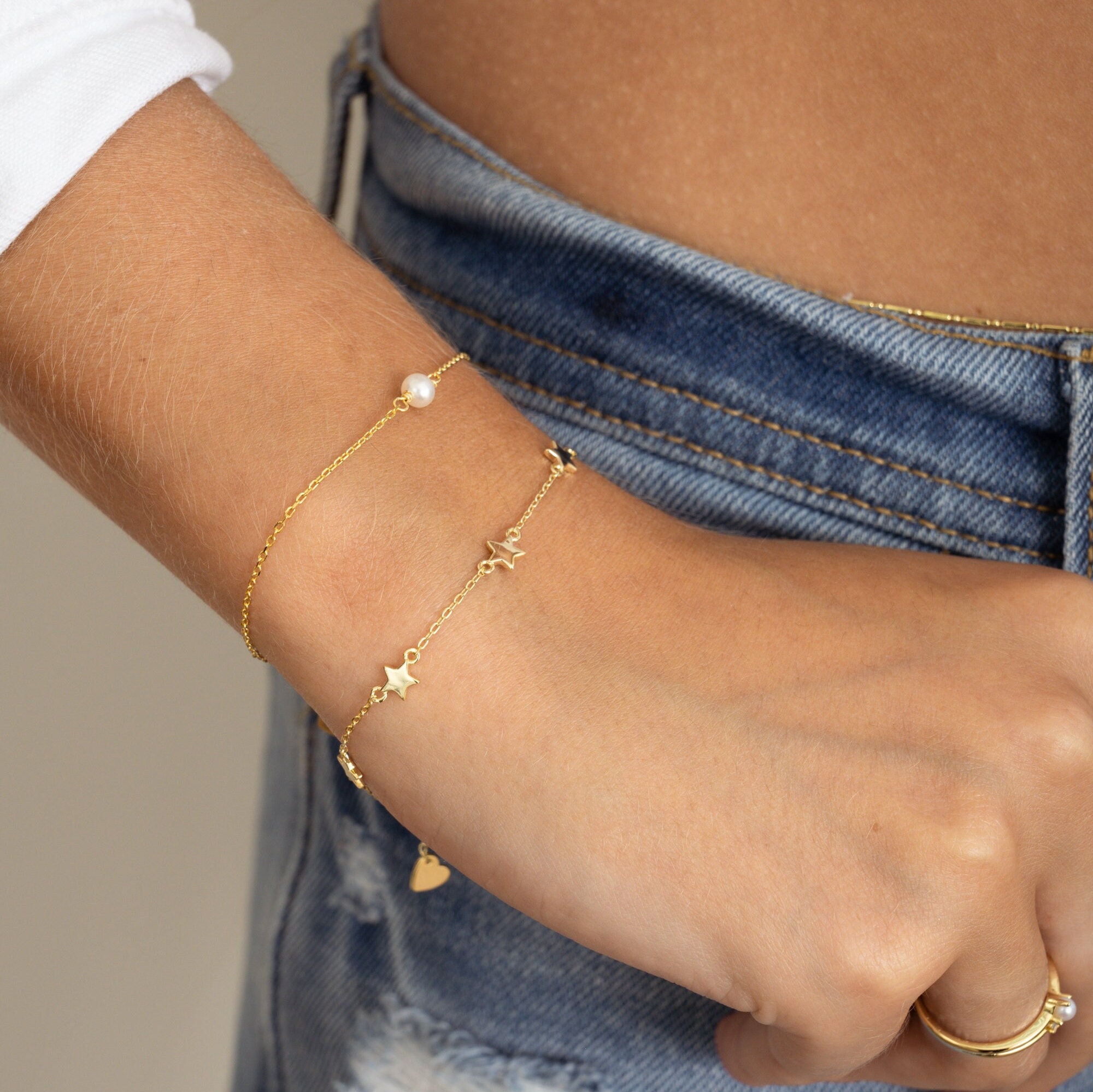 Star Bracelet, Star Jewelry, Charm Bracelet, Dainty Bracelet