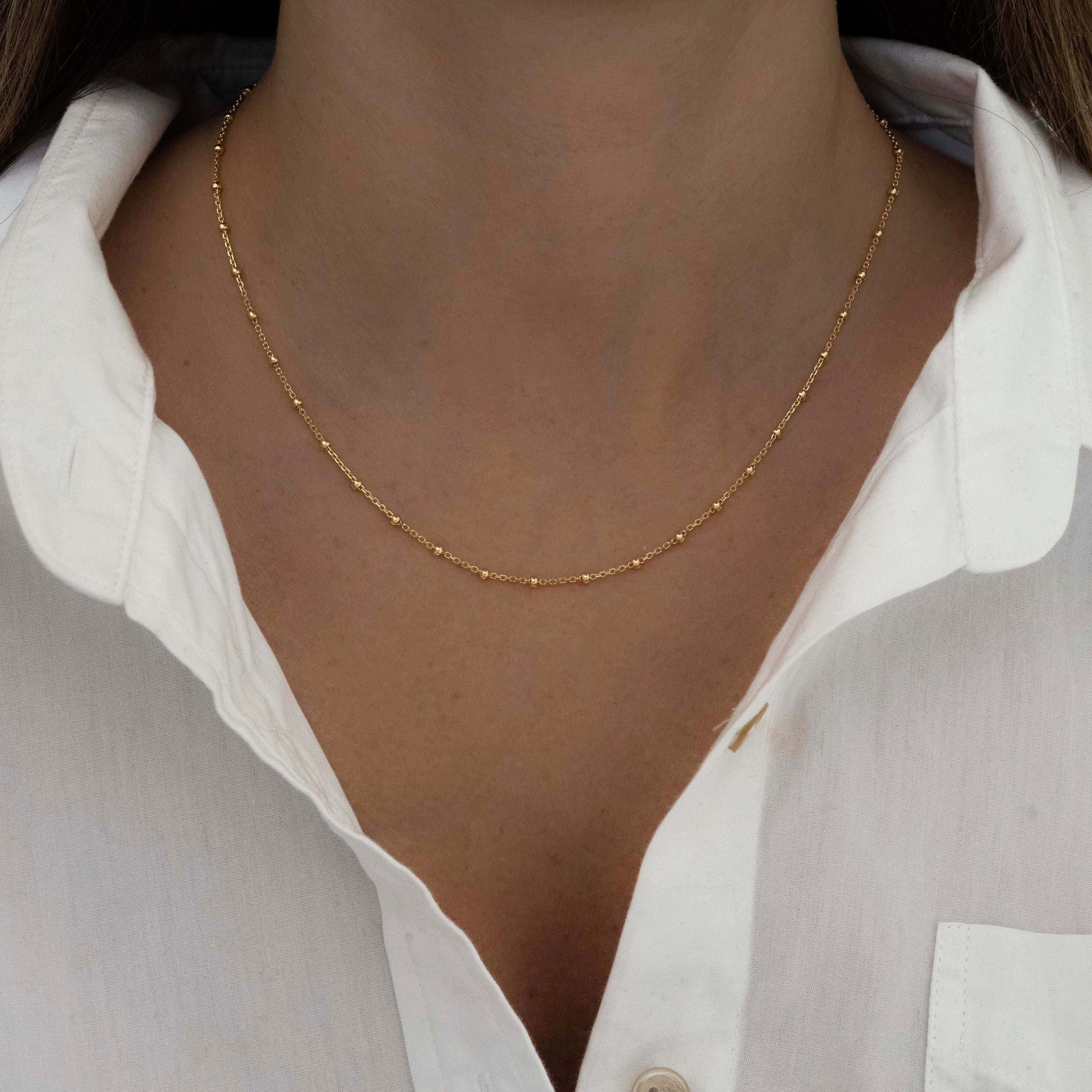 Dainty Necklace, Minimalist Necklace, Layering Necklace, Thin Chain Necklace, Gift for Her, Gold Necklace, Silver Necklace, Choker Necklace