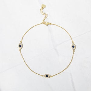 Evil Eye Fußkettchen, Evil Eye Schmuck, Fußkettchen, Strand Fußkettchen, Evil Eye, Schutz-Fußkettchen, zierliche Fußkettchen, Geschenk für sie, Ankle Armband
