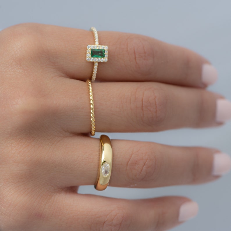 Minimalist Dome Ring, Gold Ring, Chunky Ring, Statement Ring, Signet Ring, Dainty Ring, Minimalist Ring, Stackable Ring, Gift for Her image 1
