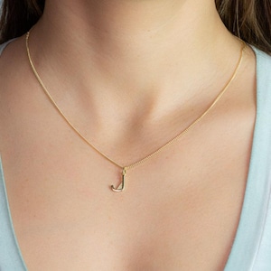 Gold Initial necklace - Letter necklace - Font necklace - Gold plated 925 sterling silver initial necklace - Initial pendant necklace