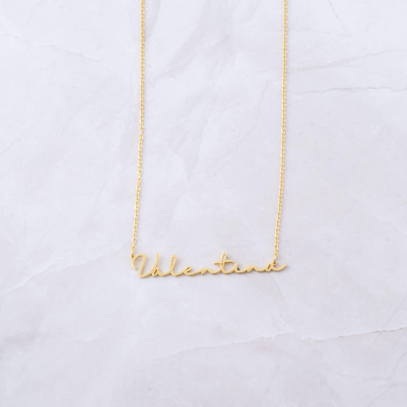 Aangepaste naamketting, sierlijke naamketting, gepersonaliseerd cadeau, gepersonaliseerde sieraden, naamsieraden, cadeau voor haar, cadeau voor moeder, gouden naam afbeelding 7