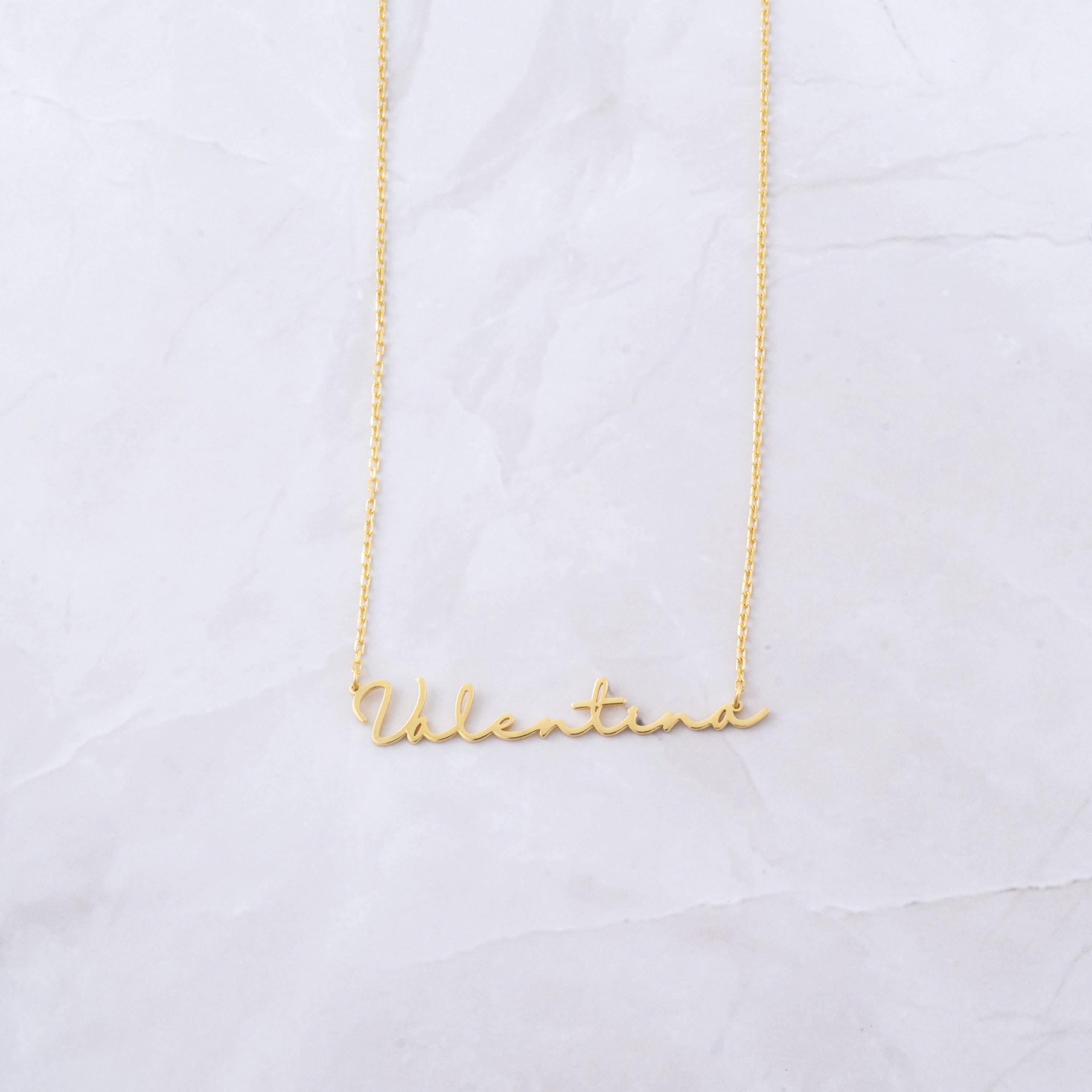 14k Gold Name Plate Necklace Amazon Personalized Name Necklace Sterling  Silver PERSONALIZED DOUBLE TWO NAME PLATE NECKLACE W