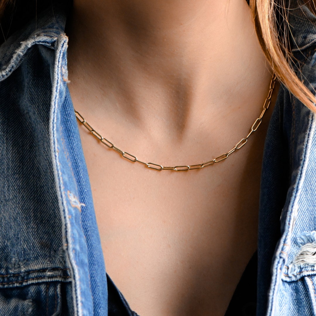 【2plan】23FW★ [MADE] 029 Ellie clip mini chain necklace Paperclip Chain Necklace | Paperclip Necklace Set | Gold