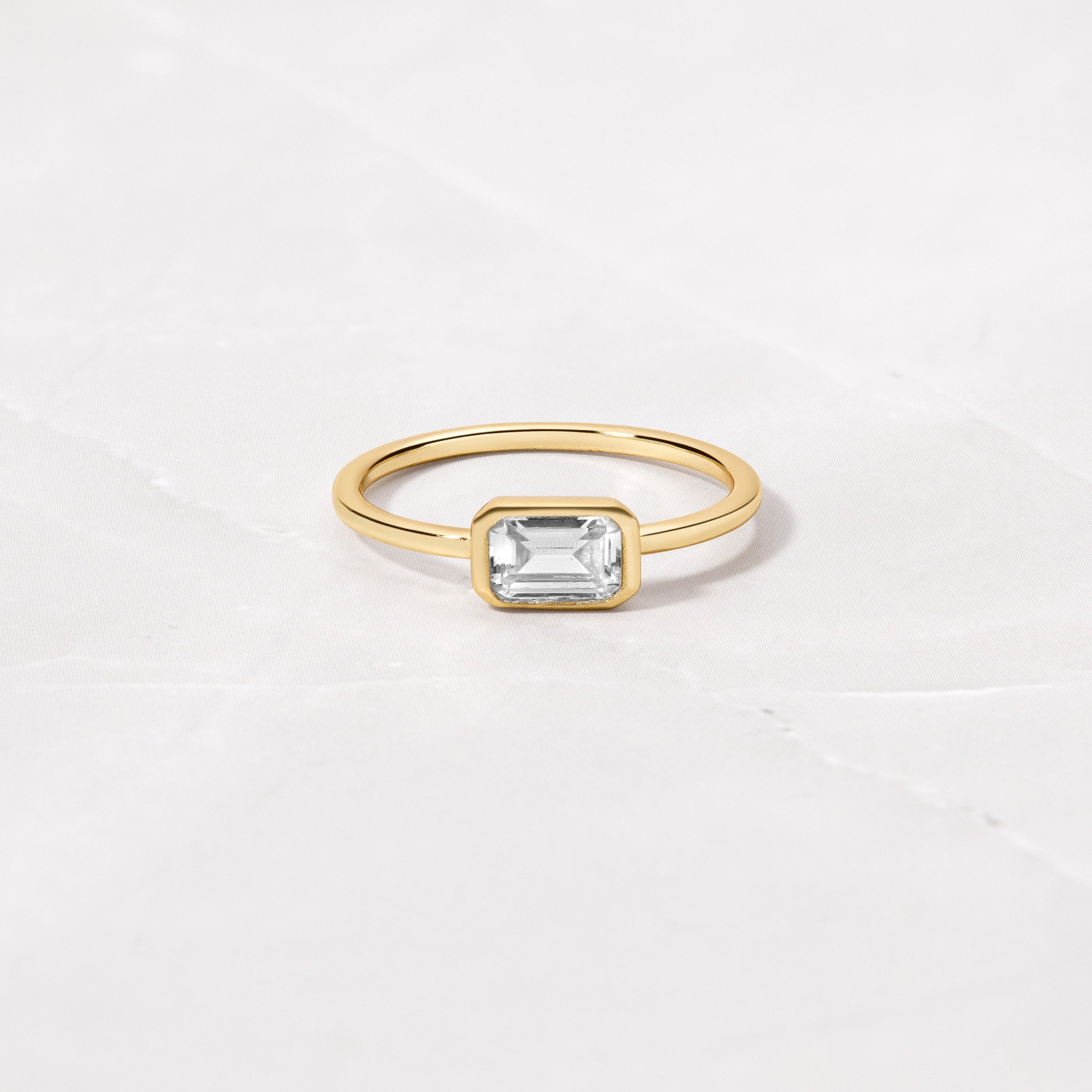 Baguette Ring, Rectangle Ring, Bezel Set Ring, Bezel Set Engagement ...