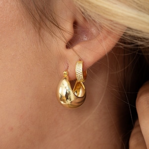 Hoop Earrings, Thick Hoop Earrings, Statement Earrings, Gold Earrings, Gold Hoops, Small Hoop Earrings, Silver Hoop Earrings, Gift for Her