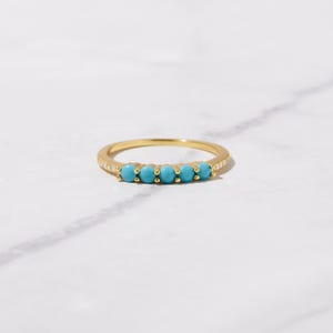 Dainty Turquoise Ring, Turquoise Stacking Ring, Delicate Turquoise Ring, Gold Turquoise Ring, Sterling Silver Turquoise Ring, Gift for Her