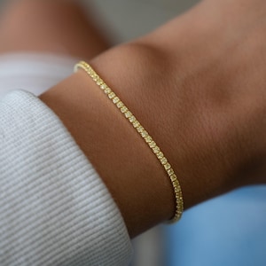 Tennis Bracelet, Gold Tennis Bracelet, Cubic Zirconia Tennis Bracelet, Dainty Bracelet, Diamond Bracelet, Gift for Her, Minimalist Bracelet