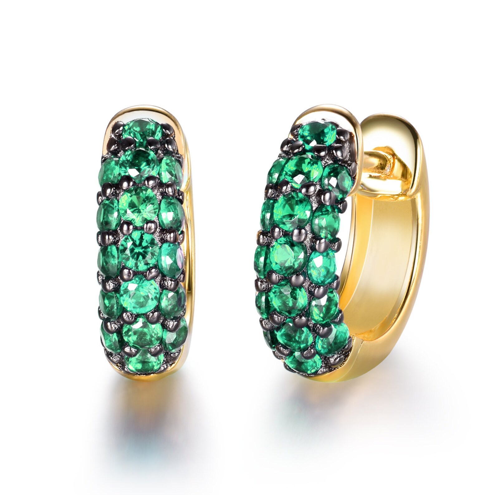 Emerald huggies earrings Clearance