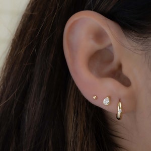 Pear Stud Earrings, Tear Drop Studs, Tiny Stud Earrings, Minimalist Earrings, Stud Earrings Dainty Earrings Gold Stud Earrings Tiny Earrings image 2