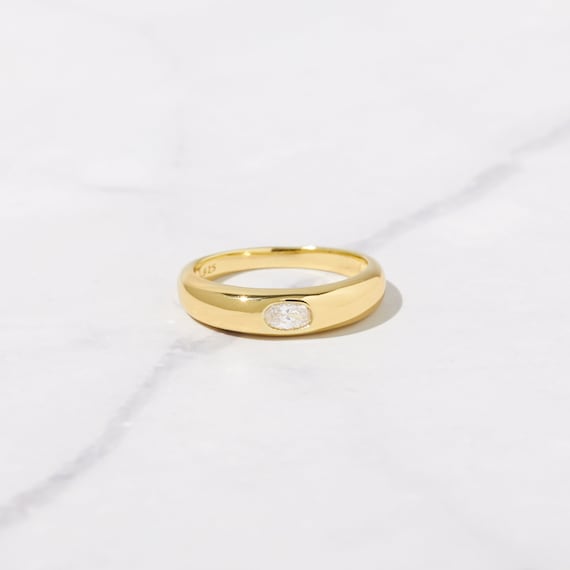 Minimalist Dome Ring, Gold Ring, Chunky Ring, Statement Ring, Signet Ring, Dainty Ring, Minimalist Ring, Stackable Ring, Gift for Her