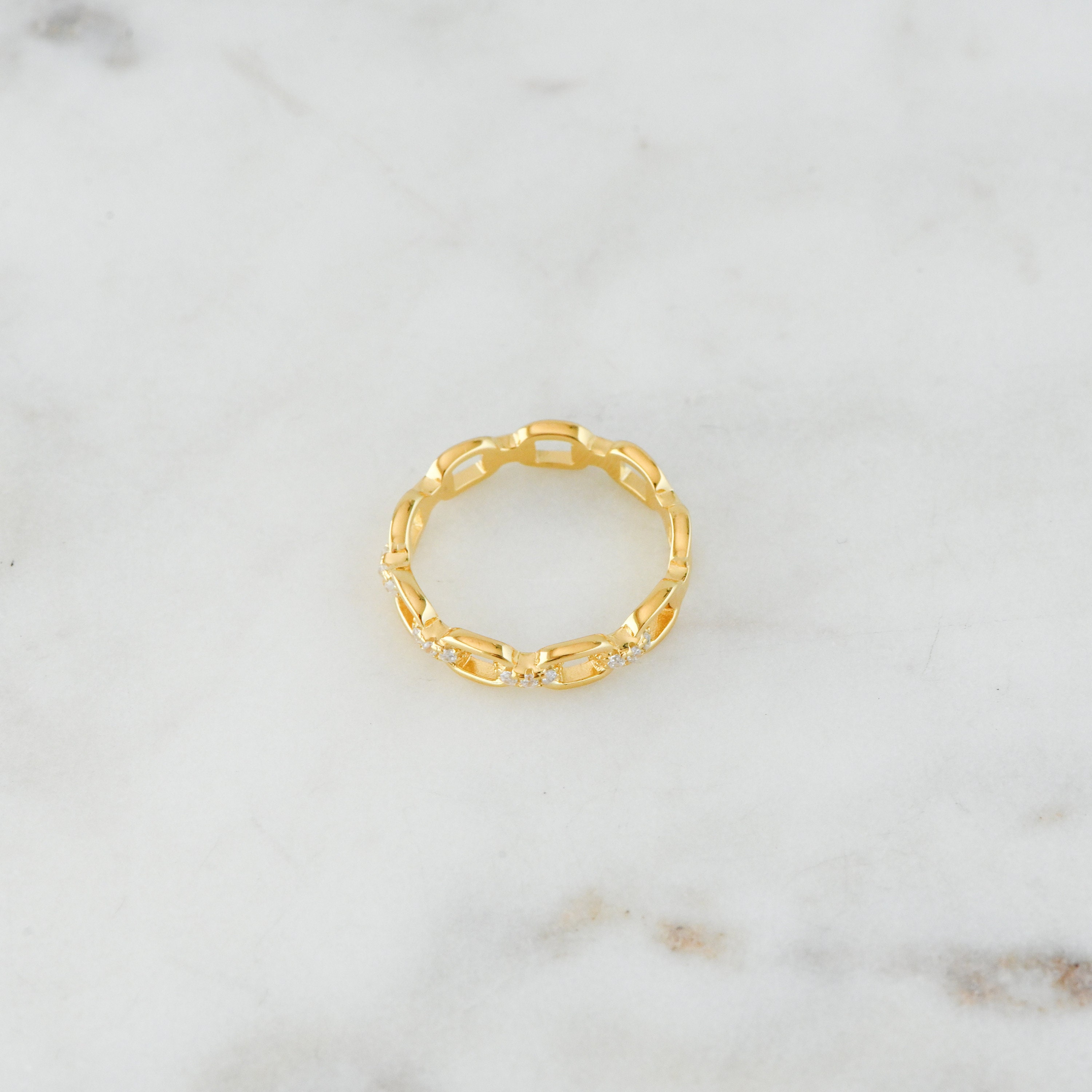 Dainty CZ Stacking Ring Gold Minimalist Ring CZ Ring Simple | Etsy