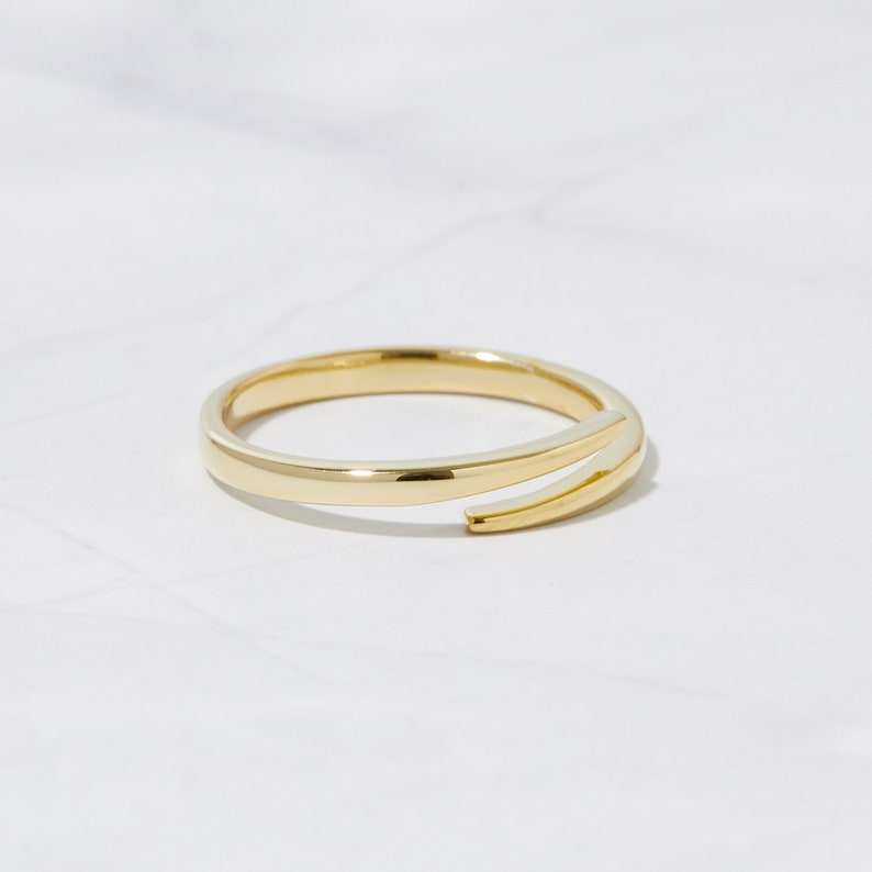 Dainty Ring, Minimalist Ring, Stacking Ring, Gold Ring, Sterling Silver Ring, Snake Ring, Spiral Ring, Gift for Her, Adjustable Ring image 3
