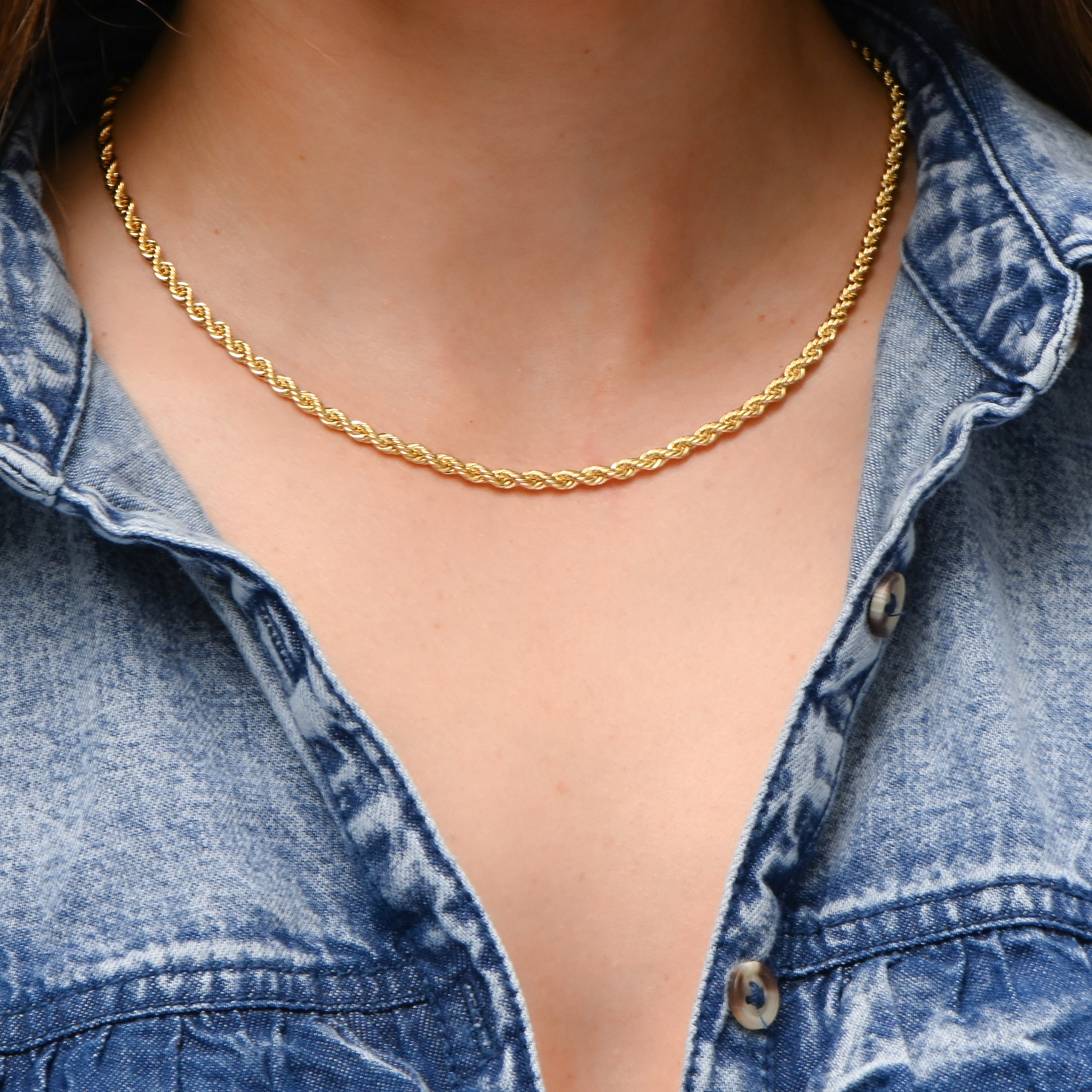 Rope Chain, Gold Rope Chain, Rope Necklace, Chain Necklace, Layering Necklace, Rope Chain Necklace, Twisted Necklace, Gift for Her