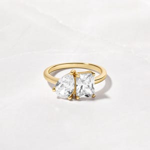 Toi et Moi-ring, beloftering, verlovingsring, twee stenen ring, trouwring, jubileumcadeau, cadeau voor haar