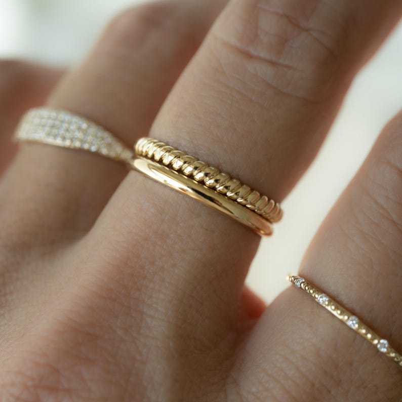 Dainty Ring, Minimalist Ring, Stacking Ring, Gold Ring, Sterling Silver Ring, Snake Ring, Spiral Ring, Gift for Her, Adjustable Ring image 1