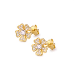 Small Flower Stud Earrings Gold Stud 