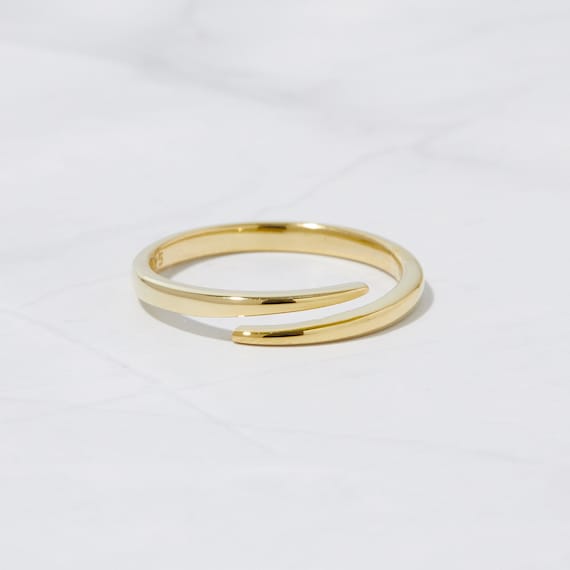 Dainty Ring, Minimalist Ring, Stacking Ring, Gold Ring, Sterling Silver Ring, Snake Ring, Spiral Ring, Gift for Her, Adjustable Ring