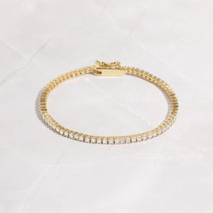 Tennis Bracelet, Gold Tennis Bracelet, Cubic Zirconia Tennis Bracelet, Dainty Bracelet, Diamond Bracelet, Gift for Her, Minimalist Bracelet