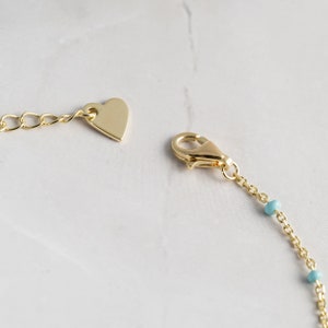 Turquoise Beaded Bracelet by Sami Jewels, Turquoise Bracelet, Dainty Bracelet, Minimalist Bracelet, Gift for Her, Gold Bracelet image 4