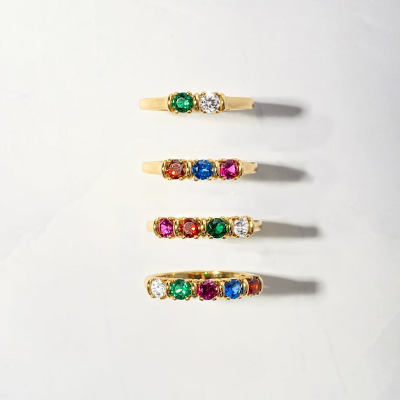 Birthstone Ring, Personalized Ring, Custom Ring, Gemstone Ring, Gift For Her, Birthstone Jewelry, Birthday Gift, Mother's Day Gift for Mom