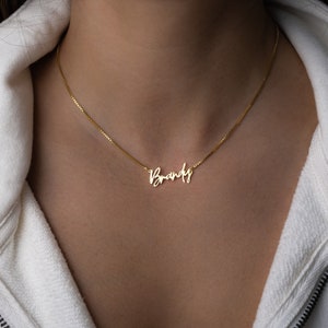Custom Name Necklace, Dainty Name Necklace, Personalized Gift, Personalized Jewelry, Name Jewelry, Gift for Her, Gift for Mom, Gold Name image 5