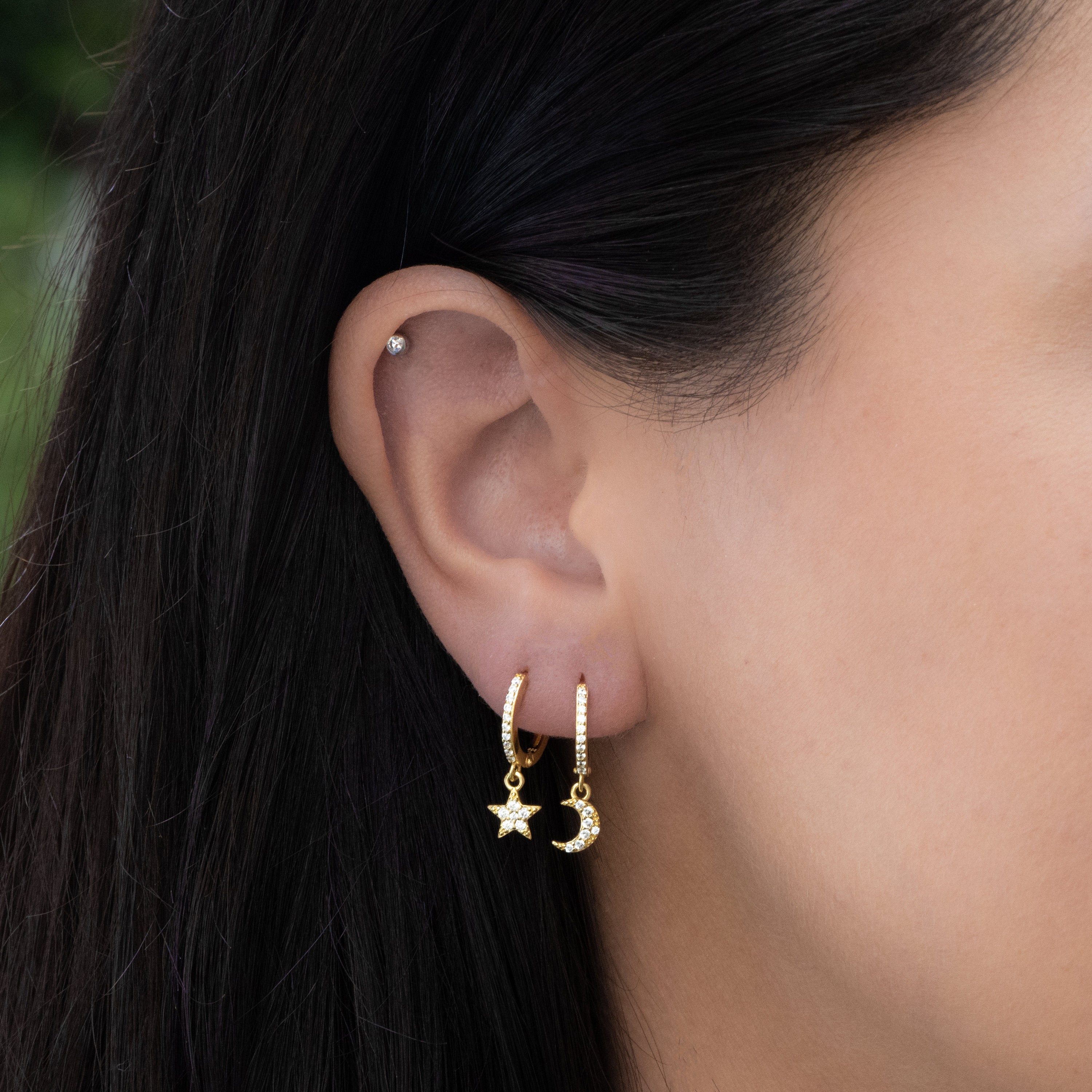 Lunar Star Cross Lock Pendientes Pendientes Pendientes De El Lunar Star Cross Lock Pendientes Pendientes Pendientes De El