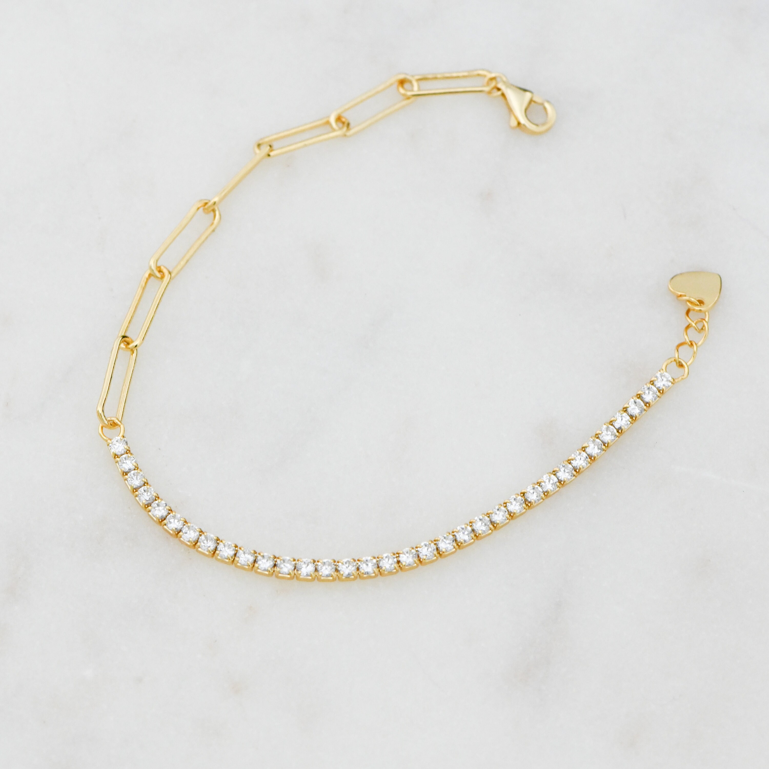 Half Tennis Bracelet Silver