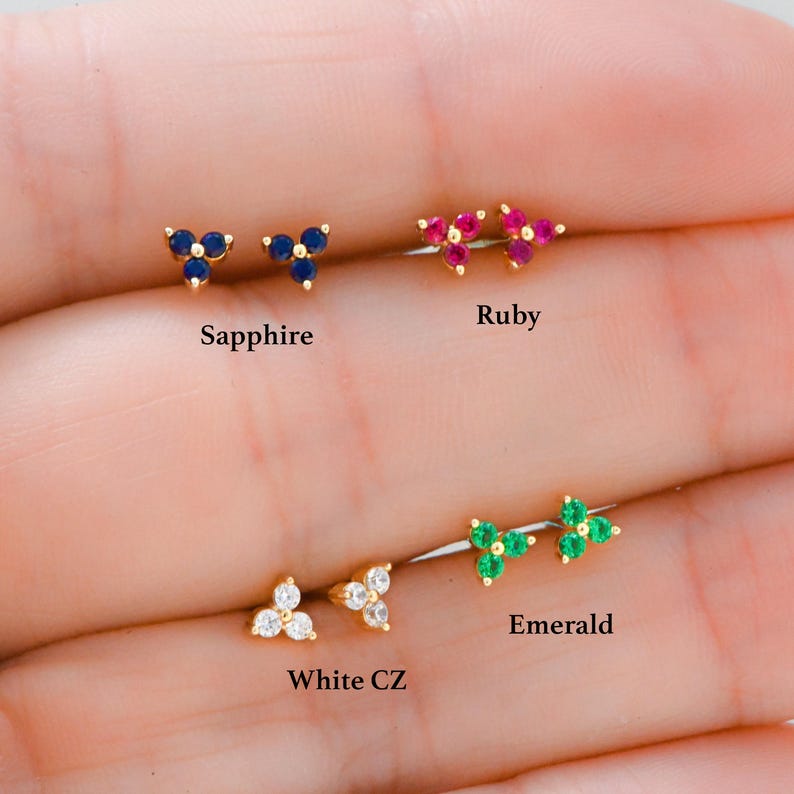 Tiny Ruby Stud Earrings, Ruby Studs, Stud Earrings, Dainty Stud Earrings, Small Stud Earrings, Tiny Stud Earrings, Minimalist Earrings image 8