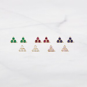 Tiny Ruby Stud Earrings, Ruby Studs, Stud Earrings, Dainty Stud Earrings, Small Stud Earrings, Tiny Stud Earrings, Minimalist Earrings image 9