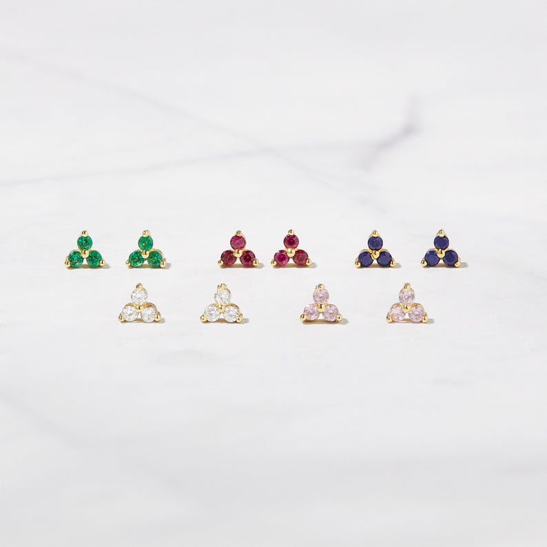 Tiny Ruby Stud Earrings, Ruby Studs, Stud Earrings, Dainty Stud Earrings, Small Stud Earrings, Tiny Stud Earrings, Minimalist Earrings image 9