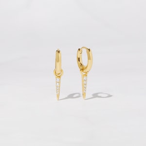 Huggie Spike Earrings, Small Gold Hoop Earrings, Spike Hoop Earrings, Dainty Gold Hoops, Gold Hoop Earrings, Silver Hoop Earrings